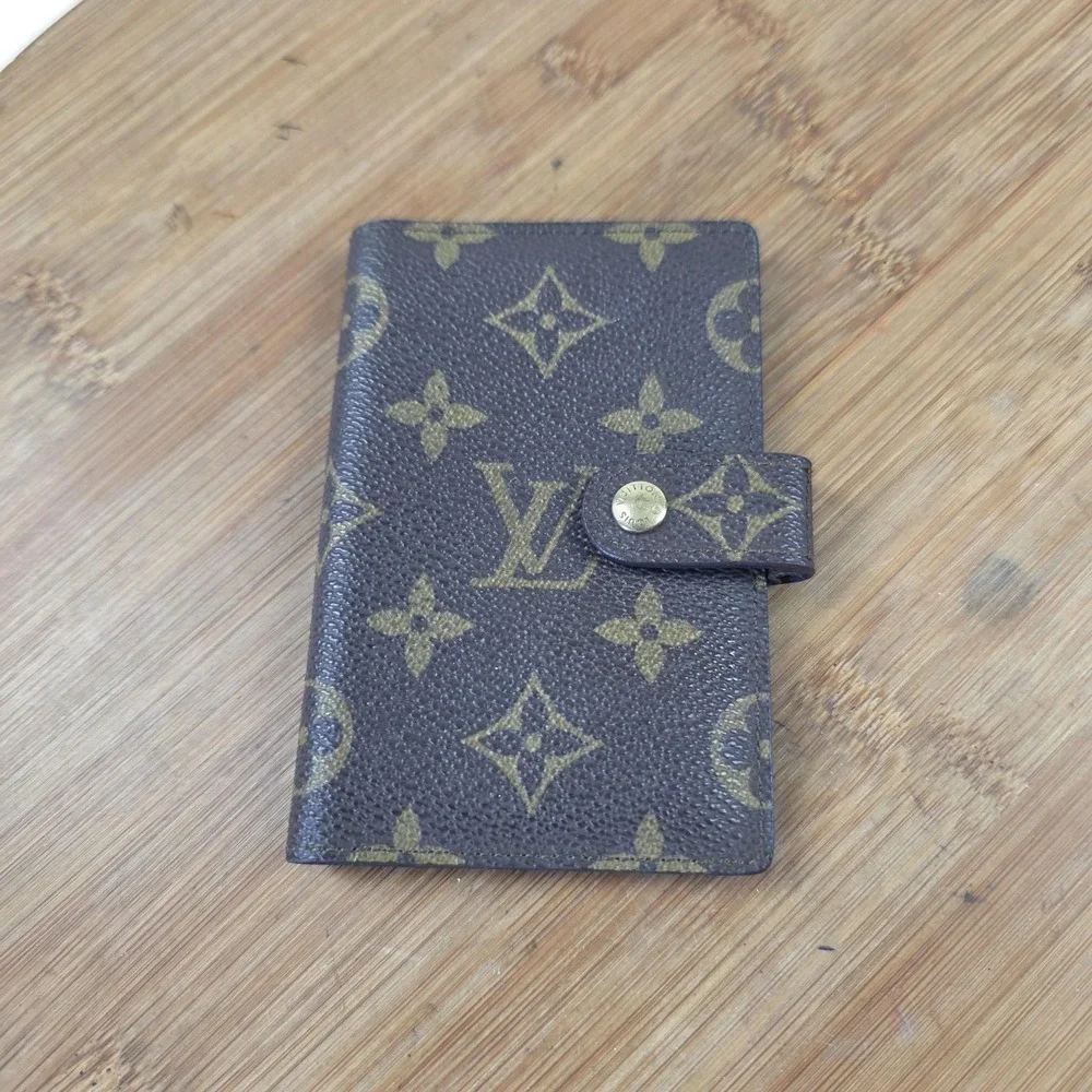 Louis Vuitton Wallet Mens One Size Brown Monogram Logo Canvas Snap Bifold